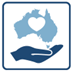 Hand with Australia map and heart