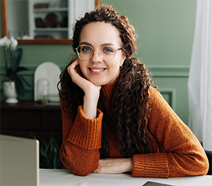 Lady sitting at desk