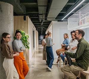 Office workers socialising
